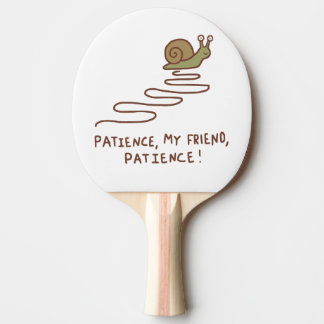 Raquete De Ping Pong Citação Motivacional de Caracol Fofo Paciência