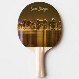 Raquete De Ping Pong Cityscape Skyline California Souvenir San Diego