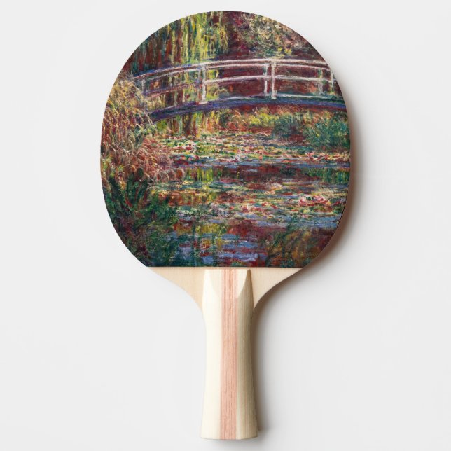 Raquete De Ping Pong Claude Monet - Lagoa de Água Lily, Harmonia Rosa (Frente)