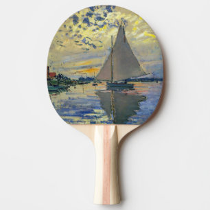Raquete De Ping Pong Claude Monet - Navio de vela no Le Petit-Gennevill