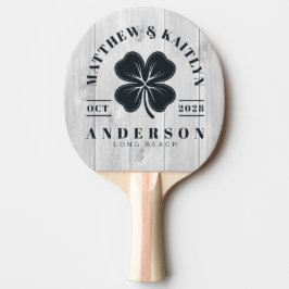 Raquete De Ping Pong Clean Light Gray Irish Lucky Clover Wedding Crest