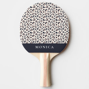 Raquete De Ping Pong Cobrir-cabeça-de-golfe-leopardo-rosa