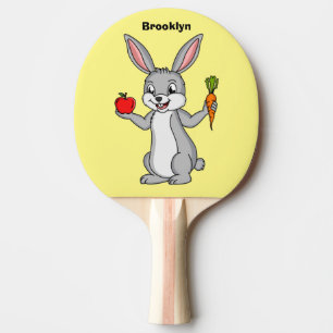 Raquete De Ping Pong Coelho bonito com cartografia de vegetais
