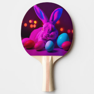 Raquete De Ping Pong coelho com ovos de Páscoa