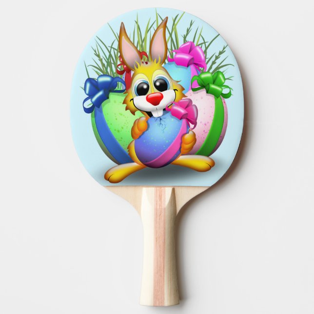 Raquete De Ping Pong Coelho da Páscoa Engraçado e Personagem Bonita Mor (Frente)