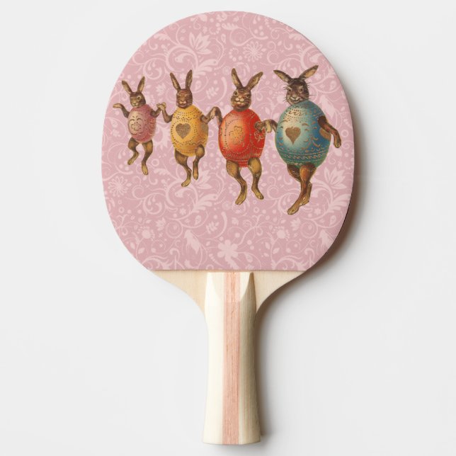 Raquete De Ping Pong Coelho da Páscoa Ovos Dançantes (Frente)