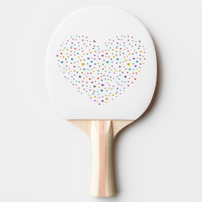 Raquete De Ping Pong Cœur et petit cœurs  - Amoureux du ping-pong (Frente)