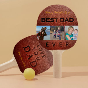 Raquete De Ping Pong Colagem de fotografias com carimbo de Dia de os pa
