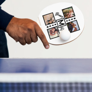 Raquete De Ping Pong Colagem de Fotografias com Pai de Bônus Moderno Pe