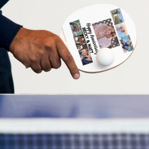Raquete De Ping Pong Colagem de Fotografias do Aniversário Moderno Pers