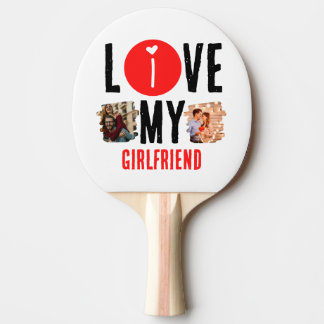 Raquete De Ping Pong Colagem de Fotografias Personalizada Única 2 Adoro