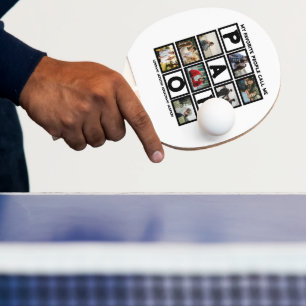 Raquete De Ping Pong Colagem de Fotos Personalizada do Avô Moderno Papo