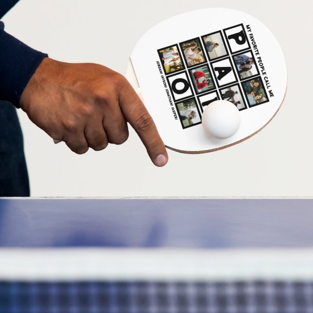 Raquete De Ping Pong Colagem de Fotos Personalizada do Avô Moderno Papo (Insitu)