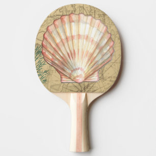 Raquete De Ping Pong Colagem de Mapa Costeiro