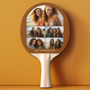 Raquete De Ping Pong Colagem mínima moderna de 5 fotos com texto
