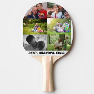 Raquete De Ping Pong Colagem personalizada do Melhor Avô de 6 Fotos