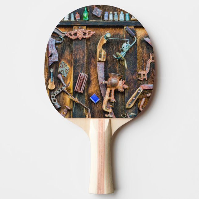 Raquete De Ping Pong Coleção de antiguidades na parede (Frente)