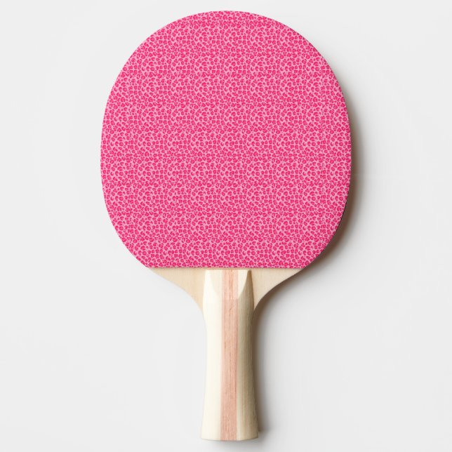 Raquete De Ping Pong Coleção de Impressões Leopardo-de-Chita Rosa (Frente)