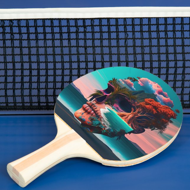 Raquete De Ping Pong Colored skull head (Insitu)