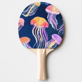 Raquete De Ping Pong Colorful Jellyfish | Ocean Animal Watercolor
