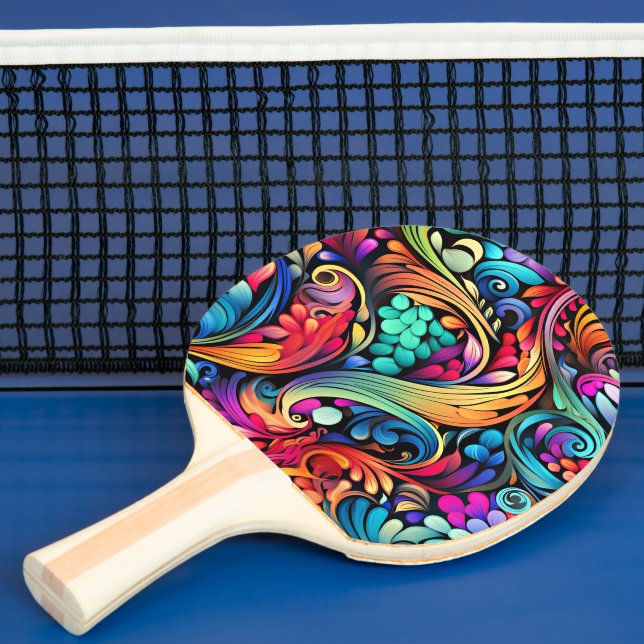 Raquete De Ping Pong Colorida Paisley Pattern (Insitu)