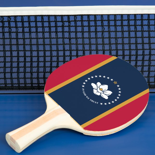 Raquete de ping pong com a bandeira do Mississippi (Insitu)