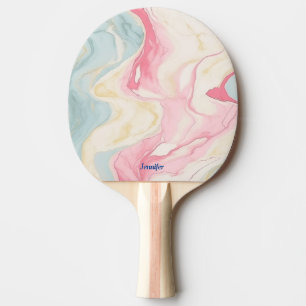 Raquete de Ping Pong com Estampa Pastel Abstrata e