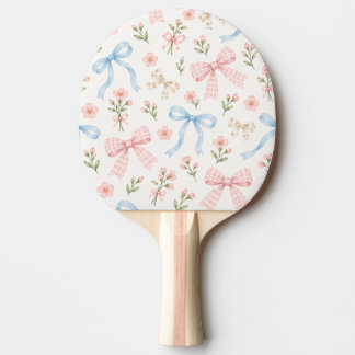 Raquete de Ping Pong com Laço Coquete Pastel