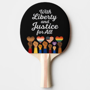 Raquete De Ping Pong Com Liberdade e Justiça para Todos Protesto Liberd