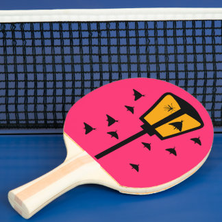 Raquete de Ping Pong com Luz de Rua e Mariposa