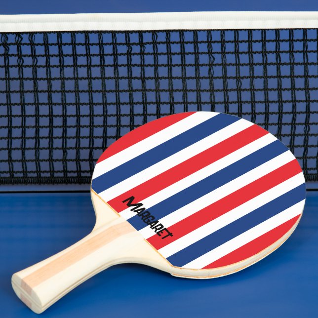 Raquete de Ping Pong com Monograma Azul e Vermelho (Insitu)