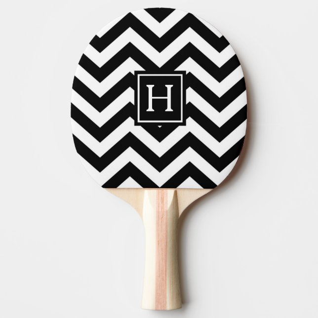 Raquete de Ping Pong com Monograma em Zigue-Zague  (Frente)