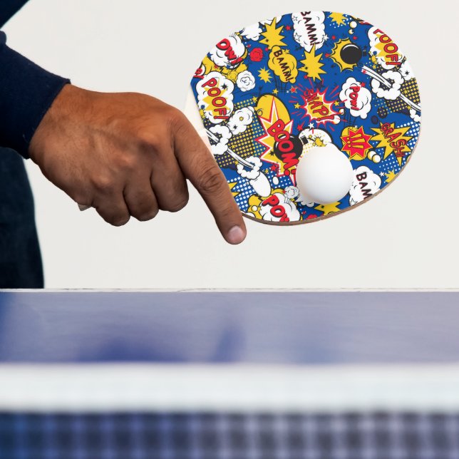 Raquete de Ping Pong com Padrão de Quadrinhos (Insitu)