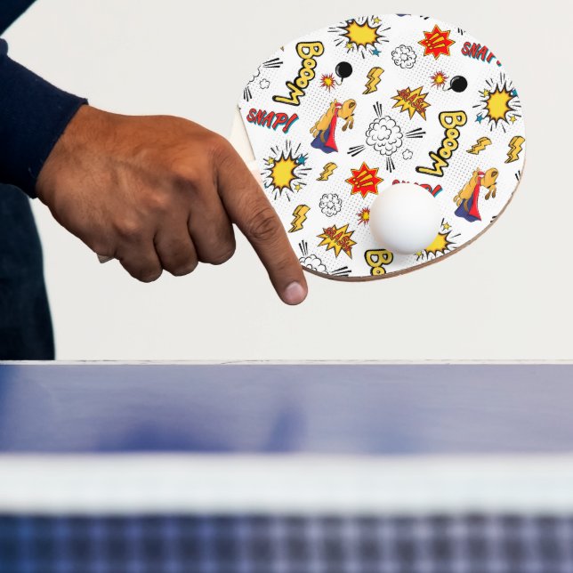Raquete de Ping Pong com Padrão de Quadrinhos (Insitu)