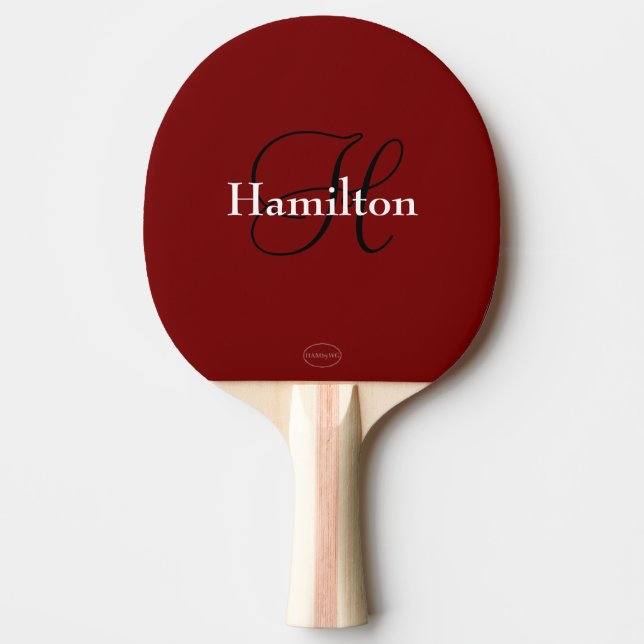 Raquete de ping pong com seu nome inicial - HAMbyW (Frente)