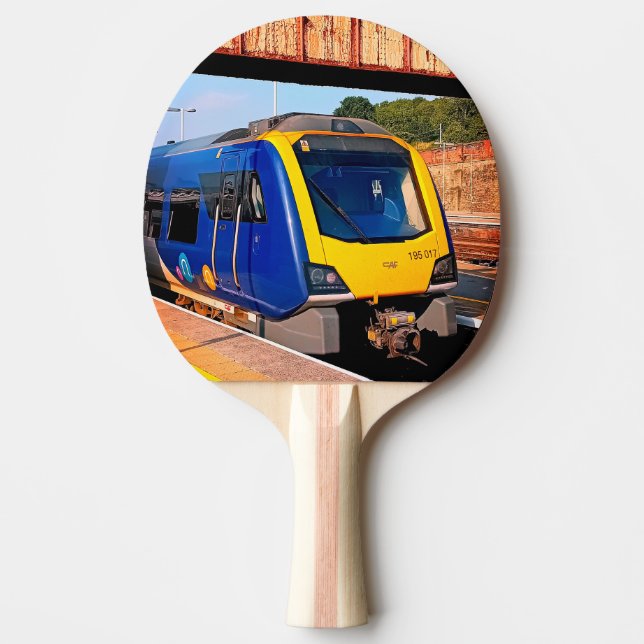 Raquete De Ping Pong Comboio amarelo e azul (Frente)