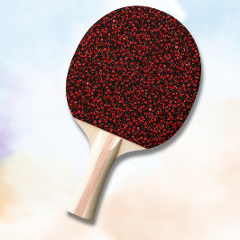 Raquete De Ping Pong Confete Vermelho Elegante no Estilo Brilho Preto