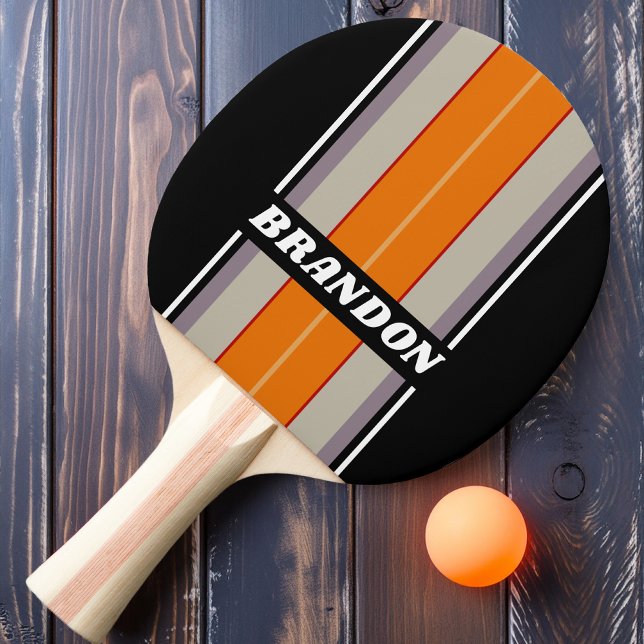 Raquete De Ping Pong Conselho Arco-Íris da Tela Retroativa com Nome (Criador carregado)