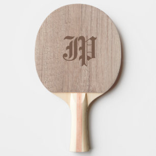 Raquete De Ping Pong Conselho De Madeira Plank Olhar Modelo Monograma A