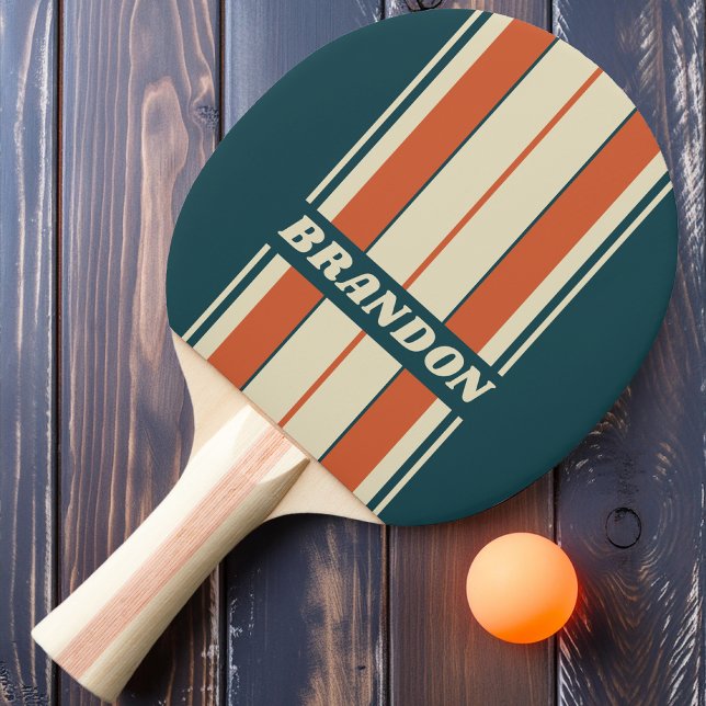 Raquete De Ping Pong Conselho de Onda Retroativa com Nome (Criador carregado)
