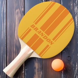 Raquete De Ping Pong Conselho do Groove Laranja Retroativo com Nome