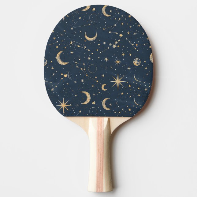 Raquete De Ping Pong Constelação Celestial - Noite Estelar (1) (Frente)