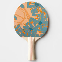 Raquete De Ping Pong Contemporary Leaf Design Peach
