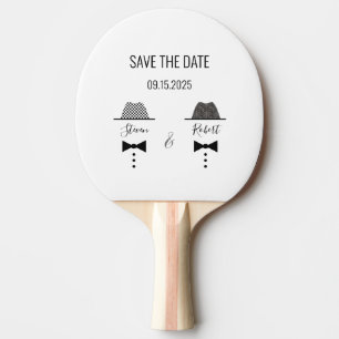 Raquete De Ping Pong Convite de Salvar a Data do Casamento Gay