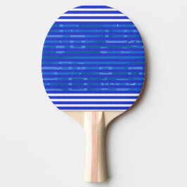 Raquete De Ping Pong Cool Blue White Geometric Stripes
