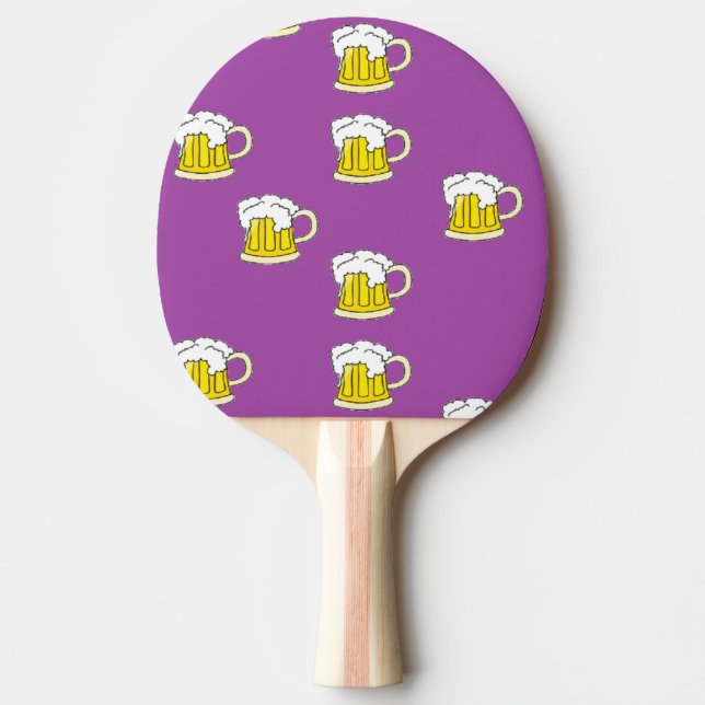 Raquete De Ping Pong Copo de cerveja espumante em roxo (Frente)
