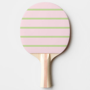 Raquete De Ping Pong Coquete Chic Préppy Listras Rosa e Verde Pastel