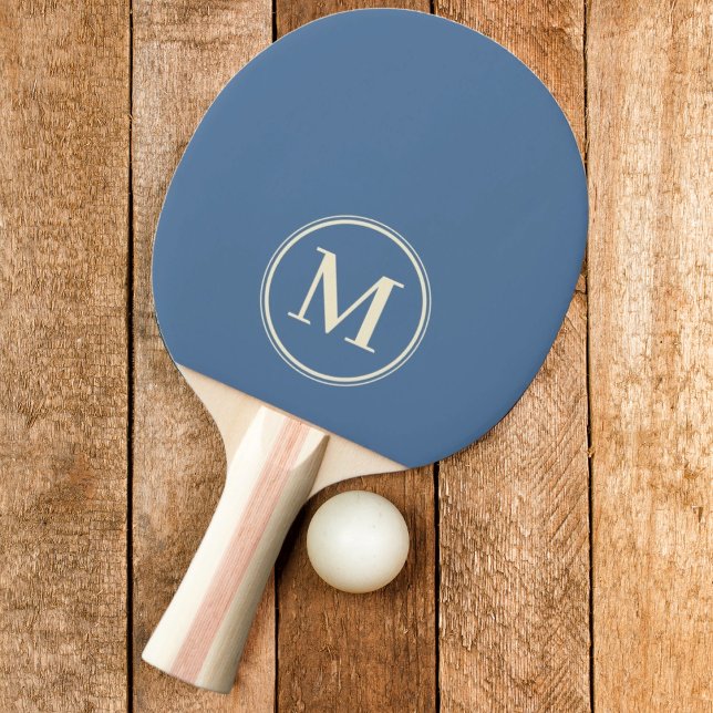 Raquete De Ping Pong Cor Azul Capri Sólido Monograma (Criador carregado)