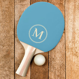 Raquete De Ping Pong Cor Azul Celeste Sólido Monograma