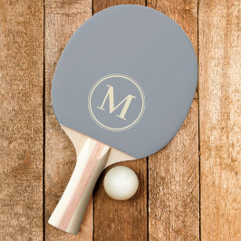 Raquete De Ping Pong Cor Cinza Dove Sólido Monograma